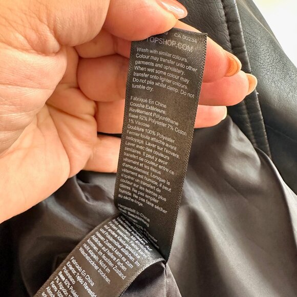 Topshop Faux Leather Belted Biker Jacket - Picture 8 of 10